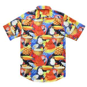 Men's Casual Hawaiian Shirt Short Sleeve Printed Parrot <b>Pineapple</b> Pattern Summer Vacation Beach Wear Turn-down Collar Single - Product Image 2