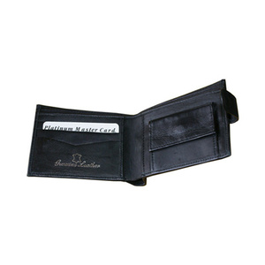 HMB-0699A Men's Luxury Fashion BiFold Genuine Leather <b>Wallet</b> Short RFID Protected Cover Closure Cotton Lining Pocket Size - Product Image 2