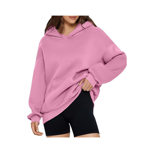 เสื้อฮู้ดผ้าคอตตอนทรงหลวมสำหรับผู้หญิงเสื้อมีฮู้ดผ้าคอตตอนขนาดใหญ่พิเศษพิมพ์ลายแบบกำหนดเอง - Product Image 6