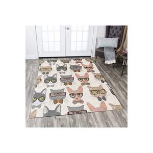 Alfombra de lana antideslizante con estampado Digital 3D de figura de gato para habitación de niños, sala de estar, oso, tejido lavable para dormitorio, hogar, - Product Image 1