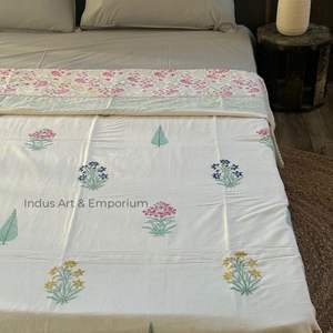 Algodón suave multi impreso dohar mano bloque estampado Boho jaipuri manta doble Dohar - Product Image 2