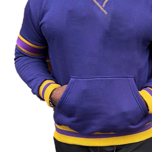 Sweat-shirt à col rond décontracté pour hommes, violet, moutarde, fraternités brodées en 3D, respirant, doux et brodé - Product Image 3