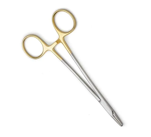 คีมสำหรับ14-cm ในห้องผ่าตัดทำจากเหล็กกล้าเยอรมันคีมสำหรับใส่เข็มเย็บสีทองครึ่งท่อน - Product Image 3