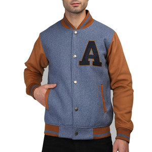 แจ็กเก็ตเบสบอลลำลองสำหรับผู้ชายมีตัวอักษรสั่งทำได้จากโรงงานมีหลายสี - Product Image 1