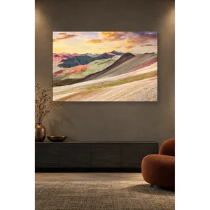 Impression sur toile des montagnes arc-en-ciel au coucher du soleil de Fida - Product Image 5
