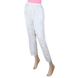 กางเกงผ้าทอสำหรับผู้หญิง - สีขาว - Product Image 3