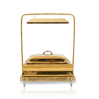 Meilleur design de chauffe-plat de buffet doré en acier inoxydable pour la maison, les hôtels, la restauration, les serveurs de buffet