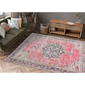 Alfombra Oushak Floral Rosa: Estilo Vintage, Alfombra Antideslizante, Alfombra Estampada, Alfombra Suave con Pelo Largo - Product Image 2