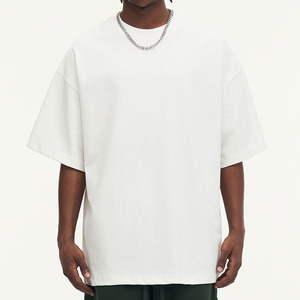 Venta al por mayor 100% algodón en blanco camisetas de los hombres de peso pesado de gran tamaño personalizado de impresión de talla grande de manga corta Camiseta para hombres - Product Image 2