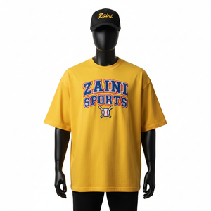 เสื้อยืดทรงบ็อกซี่ ผู้ชาย พรีเมียม ผ้าเจอร์ซีย์คอตตอน 220 GSM เนื้อนุ่ม ระบายอากาศดี สีมัสตาร์ด สกรีนโลโก้ตามสั่ง เสื้อผู้ชาย - Product Image 1