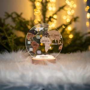 Veilleuse 3D écologique personnalisée décoration style nautique carte du <span class=keywords><strong>monde</strong></span> en bois fait à la main en bois poli cadeau de voyageur du <span class=keywords><strong>monde</strong></span> - Product Image 3