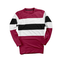 T-shirt moderne pour homme à manches longues, conçu avec des panneaux de couleur distinctifs et un tissu léger pour un confort quotidien