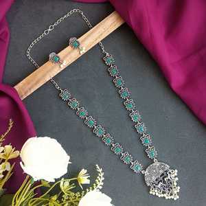 Colgante de ciervo de pantano Floral de perla de imitación de cristal indio, collar de novia, Pendientes colgantes, mayorista indio, joyería para mujer - Product Image 2