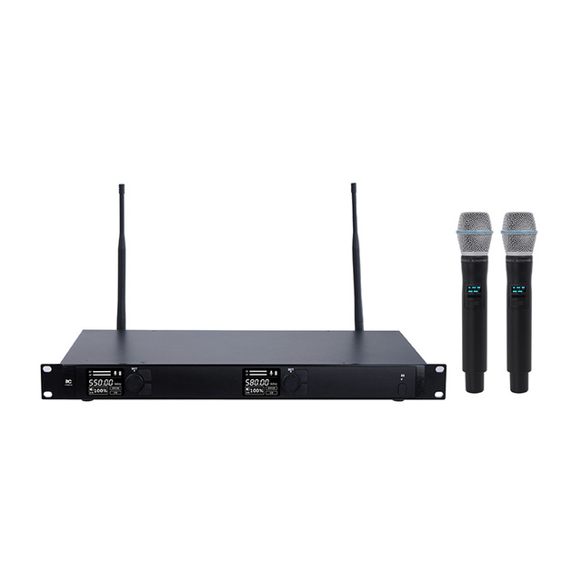 UHF Wireless Mic Digital Wireless Microphone System Dual Handheld Wireless Microphone T-592UH