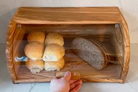 Contenedor de Alimentos de Madera Hecho a Mano a Precio Económico, Tapa de Acrílico, Gran Capacidad, Conservación de Frescura, Diseño Moderno, Ajustable