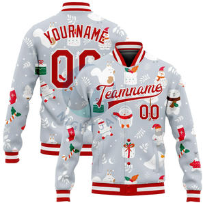 Veste universitaire de baseball brodée en chenille rouge personnalisée haute rue support Letterman hiver laine cuir livraison aérienne disponible - Product Image 1