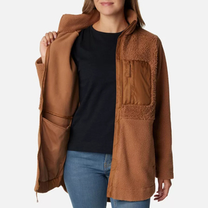 Chaqueta de lana larga de Sherpa de lujo para mujer Logotipo personalizado Ropa de invierno para exteriores Chaquetas de Sherpa para mujer - Product Image 3