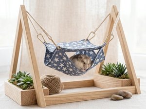 Hamac pour petits animaux Sputnik M 20×23cm – Lit suspendu en polyester durable pour hamsters, furets, rats, chinchillas, cochons d'Inde - Product Image 2