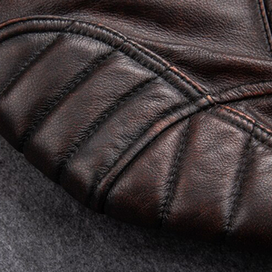 Blouson d'aviateur en cuir pour hommes en vrac vente en gros de conception personnalisée en cuir véritable toile souple à manches longues à capuche broderie avant - Product Image 6