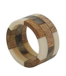 Colección Segmentos de madera Servilleteros (Juego de 4) 1,5 "Natural - Product Image 1