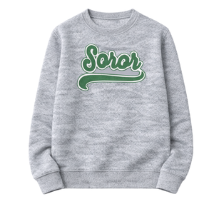 เสื้อสเวตเชิ้ตคอกลม Heather Grey 08 Soror สีชมพูและสีเขียว สไตล์นักศึกษาหญิง สำหรับกลุ่มเพื่อนร่วมชั้นเรียน  ชุดลำลองทันสมัย - Product Image 3