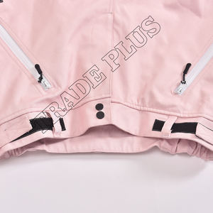 Light Pink Waterproof Snowboard Pants with <b>Belt</b> Adjusters Zipper Pockets Front Fly and <b>Elastic</b> Cuffs for Cold-Weather Riding - Product Image 3