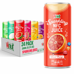 Bajo MOQ Sparkling NFC Blood Orange 330ml Zumo de fruta-0g Azúcar añadido, Muestra gratis Etiqueta privada Precio al por mayor OEM ODM - Product Image 1