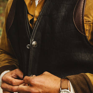 2026 New Winter Professional Motorcycle <b>Biker</b> <b>Vest</b> High Quality Genuine Perforated Black <b>Leather</b> Custom Logo Auto Breathable - Product Image 5