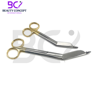 กรรไกรตัดผ้าพันแผลสำหรับการพยาบาลกรรไกรตัดผ้าพันแผลด้ามจับสีทอง - Product Image 5