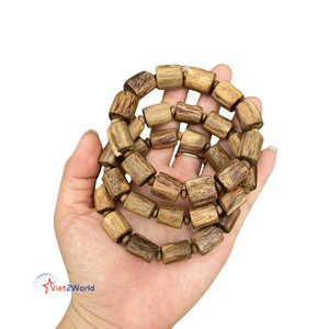 Pulsera Elástica Redonda Lisa de Agarwood Natural Original, la Más Vendida, Marca Vietnamita, Hecha en Vietnam, Lista para Exportar - Product Image 3