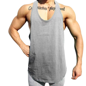 Breathable Gym Workout Sleeveless Shirt Men Bodybuilding Clothing Fitness Sportswear <b>Vests</b> New Workout Gym Guys Tank Tops - Product Image 3