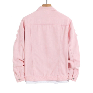 แจ็กเก็ตผ้ายีนส์พร้อมปกเสื้อพับลงมีสไตล์แนวสตรีทฤดูหนาวบริการ OEM Price-LWK-DJ-1021 - Product Image 2