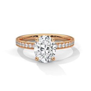 2.0ct <b>Oval</b> Cut CZ Solitaire <b>Ring</b> with Pave Set Band 925 Sterling Silver Bridal <b>Engagement</b> Wedding Fine Jewelry Sparkling <b>Ring</b> - Product Image 5