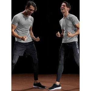 Mens khô phù hợp với lưới thể thao áo sơ mi số lượng lớn quần áo độ ẩm Wicking hiệu suất TEE bó Trọng lượng nhẹ Breathable Workout Tops - Product Image 5