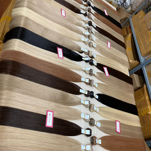 Extensiones de pelo ondulado 100% humano, doble trama de calidad europea, con cuentas invisibles, venta al por mayor - Product Image 1