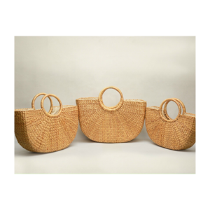 Sac en jacinthe d'eau de bonne qualité pour la décoration de la maison couleur marron clair Source naturelle paille tissée à la main produit chaud - Product Image 5