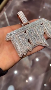 Colgante de Plata de Ley 925 con Letra Inicial Personalizada, Diamante Moissanite VVS Brillante, Microincrustaciones, Estilo Hip Hop, para Uso Diario - Product Image 2