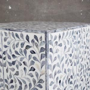 Tabouret rond moderne éco-responsable en os incrusté, fait main, mobilier d'appoint haut de gamme pour la maison et le bureau - Product Image 5