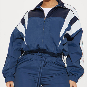 Ensemble de survêtement tendance pour l'entraînement, veste coupe-vent à manches longues et pantalon, tenue imperméable en 2 pièces, prix avantageux - Product Image 2