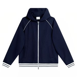 Sudadera con capucha y cremallera de algodón 100% para hombre, sudadera XL de ajuste cómodo, Jersey informal, chaqueta con forro polar, sudaderas con capucha de estilo sólido - Product Image 3