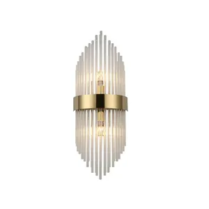 Applique murale NoctraModern Diamond LED blanc chaud avec corps en cuivre, verre et fer, styles cylindrique et conique - Product Image 2