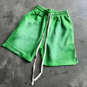 Shorts de sport homme en polyester/coton respirants à séchage rapide, couleur unie, avec cordon de serrage, style streetwear, pour l'été, le basketball et le cyclisme, grande taille - Product Image 1