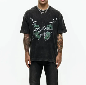 เสื้อยืดคอกลมแนววินเทจแบบว่างเปล่าสำหรับฤดูร้อนเสื้อยืด100% ผ้าฝ้ายเฮฟวี่เวตไซส์ใหญ่พิเศษ250แกรมสำหรับซักกรด - Product Image 3