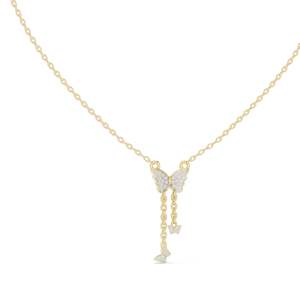 Collar de Mariposa con Diamante CVD de Laboratorio de 0.12 CT, VVS-VS EF, Opciones de Oro Rosa, Amarillo y Blanco de 18 y 14 Quilates, Joyería Fina - Product Image 1
