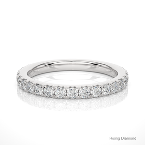 แหวนเพชรสำหรับปลูกในห้องปฏิบัติการทรงกลม0.74ชุดครึ่งนิรันดร์แหวนทองเหลืองของขวัญครบรอบแต่งงาน - Product Image 5