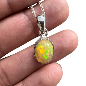 Joyería de piedras preciosas de ópalo para mujer, joyería colgante de estilo bohemio de Plata de Ley 925, colgante hecho a mano de tendencia, Regalo para mamá - Product Image 1