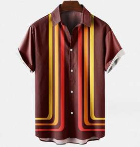 เสื้อฮาวายผู้ชาย โพลีเอสเตอร์ แห้งเร็ว เสื้อชายหาด ลายทรอปิคอล แขนสั้น สำหรับวันหยุดพักผ่อน สไตล์ลำลอง - Product Image 1