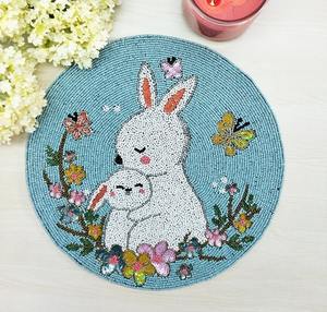 Handmade Seed Beads Beaded Embroidery <b>Placemats</b> For Dining Table Luxury Seed Beaded <b>Placemats</b> <b>Round</b> Summer Decor - Product Image 5