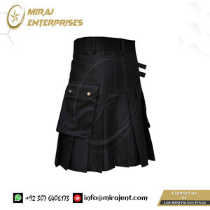 กระโปรงผ้าฝ้ายจับจีบสำหรับผู้ชายสไตล์สก็อตแบบดั้งเดิมโลโก้แฟชั่นลำลองแบบออกแบบได้ตามต้องการ - Product Image 6