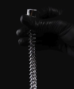 Pulsera de Eslabones Cubanos de Plata de Ley 925 con Diamantes de Moissanita Redondos VVS, para Uso Diario y Fiestas, Unisex - Product Image 5